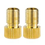 2 x BRASS ADAPTOR PRESTA TO SCHRADER BICYCLE VALVE CONVERTER BIKE PUMP CONNECTOR