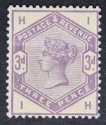 GB SG191 1883 QV 3d Lilac, IH, M.Mint, c.£180