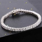 6ct Tennis Bracelet White Gold Diamond Test Pass Lab-Created VVS1/D LED Box 20cm
