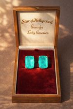 Lady America, Genuine Colombian Emerald Stud Earrings 10x14mm Sterling Silver
