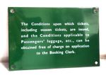 VINTAGE BRITISH RAILWAYS ENAMEL (SOUTHERN) TRANSPORT SIGN CONDITIONS TICKETS