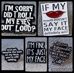 BUY 2 GET 1 FREE! Funny Sarcastic Face Expression Enamel Pins – RBF, Eye Roll