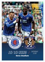 RANGERS Glasgow v KILMARNOCK 10 October 2026 Scottish Premiership FAN 12 pg