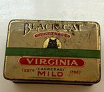 Black Cat Virginia Mild Extra Large Metal Cigarette Tin Animal Design Vintage
