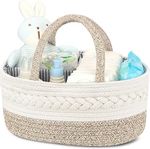 Maliton Nappy Caddy, Cotton Rope Newborn Essentials Sturdy Portable Baby Caddy