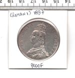 1887 JUBILEE HEAD VICTORIA PROOF 92.5% SILVER DOUBLE FLORIN ROMAN 1 (MS-013)