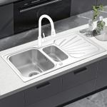 JASSFERRY Stainless Steel Kitchen Sink 1.5 Bowl Reversible Drainer 1000X500mm