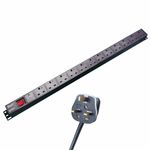 12 Way PDU 3m Power Distribution Unit Surge Protected Rack Wall Desk Mount 13A