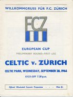 CELTIC v FC Zurich Switzerland (European Cup) 1966/1967 - Lisbon Lions season!