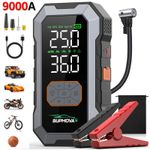9000A Car Jump Starter With Air Compressors Battery Booster 99800mah Power Bank