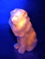 Afghanite Crystal Lion Statue Figurine UV Fluorescent Glowing Stone 313g