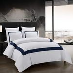OSVINO Hotel Duvet Cover Set 3Pcs Microfiber Simple Line Style Bedding Set