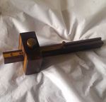 Wood & Brass Mortise Style Marking Gauge, Locking Thumb Screw, Brass Inlay