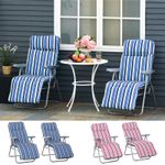 Set of 2 Foldable Patio Sun Lounger Adjustable Garden Recliner Seat