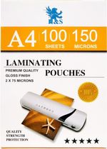 100 x A4 LAMINATING POUCHES GLOSS LAMINATOR LAMINATE SHEETS SLEEVES 150 MICRONS