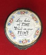 Vintage English Enamels "Lay Hold on Time" Trinket Box