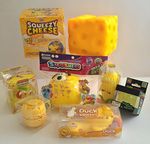 KTL Squeezy Cheese Yellow Squishy Tactile Squeeze Toy + Yellow Bundle