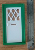 Not Hobbies Doll House Door only Lattice matt Darkish Green White Opening Thin