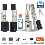 Tuya Smart Fingerprint Door Lock Cylinder Keypad IC Card App Bluetooth Home UK