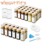12/24 Airtight Glass Spice Jars with Bamboo Lids & Labels Cooking Bottles Shaker