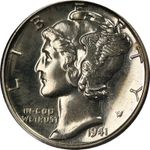 1941 Mercury Dime CAC Sticker PCGS PR66 Superb Eye Appeal Strong Strike