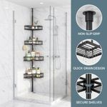 4 Tier Telescopic Bathroom Wall Corner Shelf Rack Shower Caddy Storage Organizer