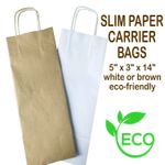 White Brown Paper Bags With Handles 100 50 Kraft Gift Strong Carrier Wine Bottle