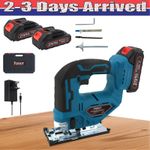 2 Battery Cordless Jigsaw 21V Electric Jig Saw Woodworking Power Tool with Blade