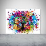 Tulup Kitchen Glass Splashback 100x70 Colorful tree