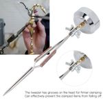 (Straight Mouth)AKLOSIPY Third Hand Stand With Tweezers For Jewelry Welding