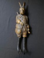 RARE BLACK FOREST RABBIT COAT HOOK, wall mounting, antique reproduction, unique