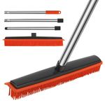 Rubber Carpet Broom Pet Hair Remover Squeegee Floor Rake Adjustable Handle