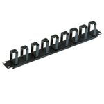 NEW Lindy 1U 19" Rackmount Cable Management Panel 9 Hoop / 9 Ring Black 20718