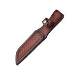 Straight Leather Knife Sheath 9.84" Genuine Leather for Outdoors, Brown