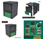 Eco Friendly 300L Gardening Composter Bin Organic Waste Compost Converter Garden