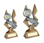 Silver & Gold Football Boot Trophy Award - FREE ENGRAVING & CLUB BADGE - 2 sizes