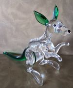 GORGEOUS PIRELLLI GLASS LAMP WORK KANGAROO WILD ANIMAL AUSTRALIA