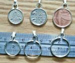 Silver/Gold 16/18/20mm Coin Bezel/ Holder/ Mount For Jewellery/Necklaces/Keyring