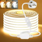 LED COB Neon Strip Lights 220V Flexible Tape Rope Lamp Waterproof IP67 + UK Plug