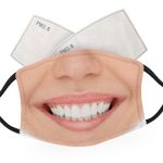 Smiling Female Face - Adult Face Masks - 2 Filters Included