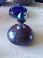 Siddy Langley Studio Art Glass Perfume Bottle Iridescent Signed 2002