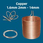Copper Pipe Tubing 1.6mm 2mm - 14mm, plumbing,water,gas (0.5-1.5 mm wall) copper