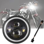 Black 7" inch LED Headlight High low Beam for 1988 Yamaha Vmax1200V MX1200