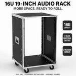 16U 19" Open Frame Rack Mobile Server Audio Rack Wheeled Equipment Rack Case UK