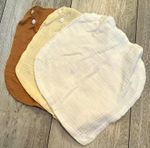 3-Pack Muslin Bandana Baby Bibs, Snap Closure, Solid Neutral Colours