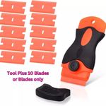 100 Pcs Plastic Scraper Razor Blades Auto Decals Stickers Remover No Scratch