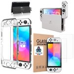 For Nintendo Switch OLED Transparent Clear Shockproof Protective Hard Case Cover
