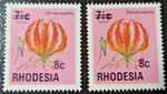 RHODESIA 1976 SG526 8c. ON 7½c. FLAME LILY (DIFFERENT BAR LENGTHS)  -  MNH