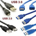 USB Extension Cable Male Female Micro USB 3.0 /2.0 Data Charging Lead 0.5m - 5m