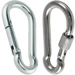 CARABINER CLIPS HOOKS HEAVY DUTY SPRING SNAP CLIP GYM CLIMBING SWING SCREW LOCK
